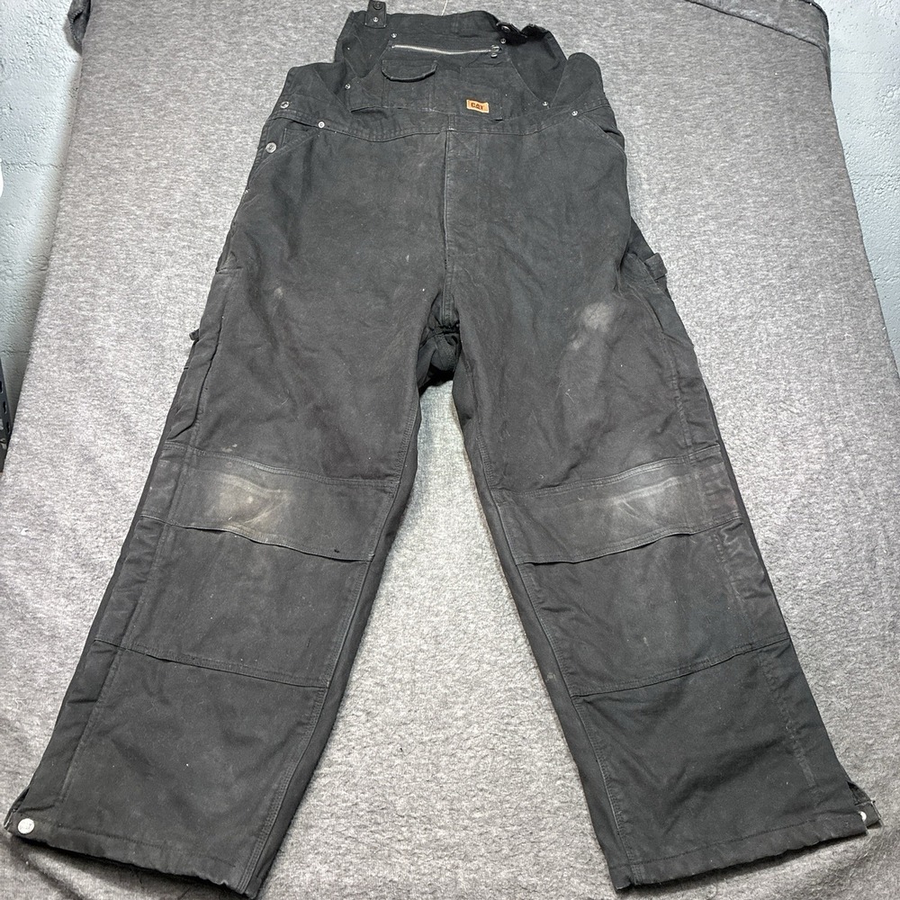 CAT Caterpillar Insulated Bib Overalls Size 2xl Short Men Heavy Duty Work Winter
